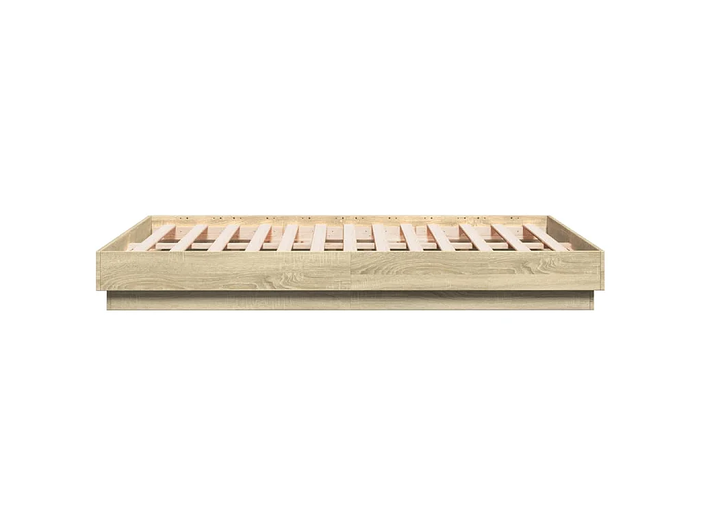 Bettgestell mit LED Sonoma-Eiche 135x190 cm