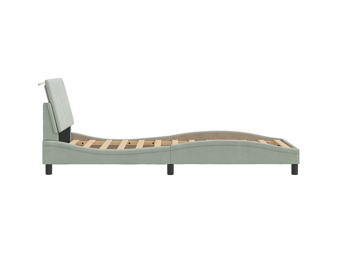 Estructura de cama sin colchón Hanko terciopelo gris claro 90x200 cm