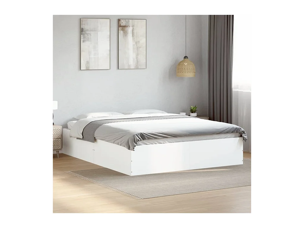 Cadre de lit sans matelas blanc 150x200 cm