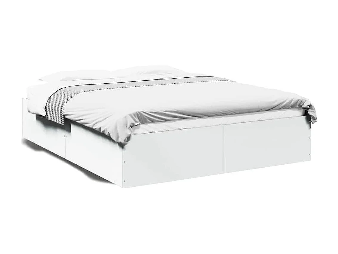 Cadre de lit sans matelas blanc 150x200 cm