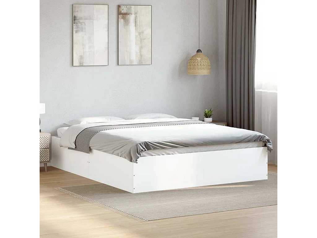 Cadre de lit sans matelas blanc 150x200 cm
