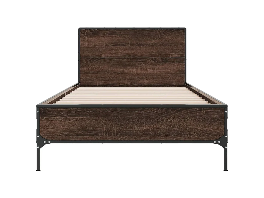 Cadre de lit sans matelas chêne marron 75x190 cm