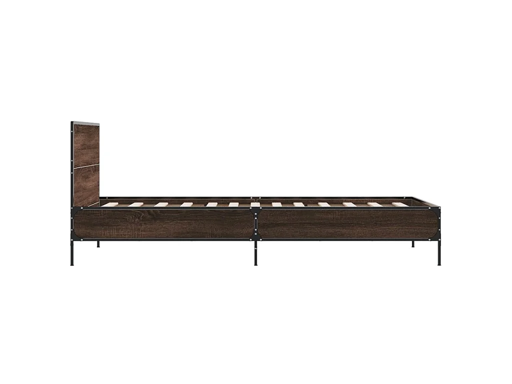 Cadre de lit sans matelas chêne marron 75x190 cm