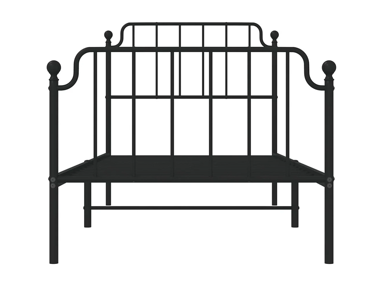 Giroletto con Testiera e Pediera Metallo Nero 90x200 cm