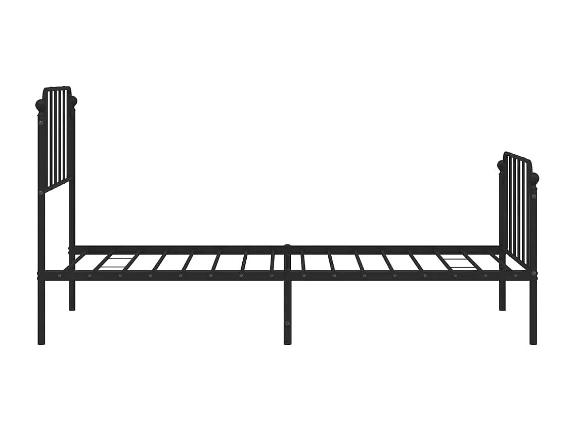 Giroletto con Testiera e Pediera Metallo Nero 90x200 cm