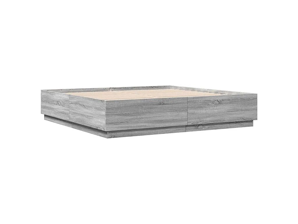 Cadre de lit sans matelas sonoma gris 180x200 cm