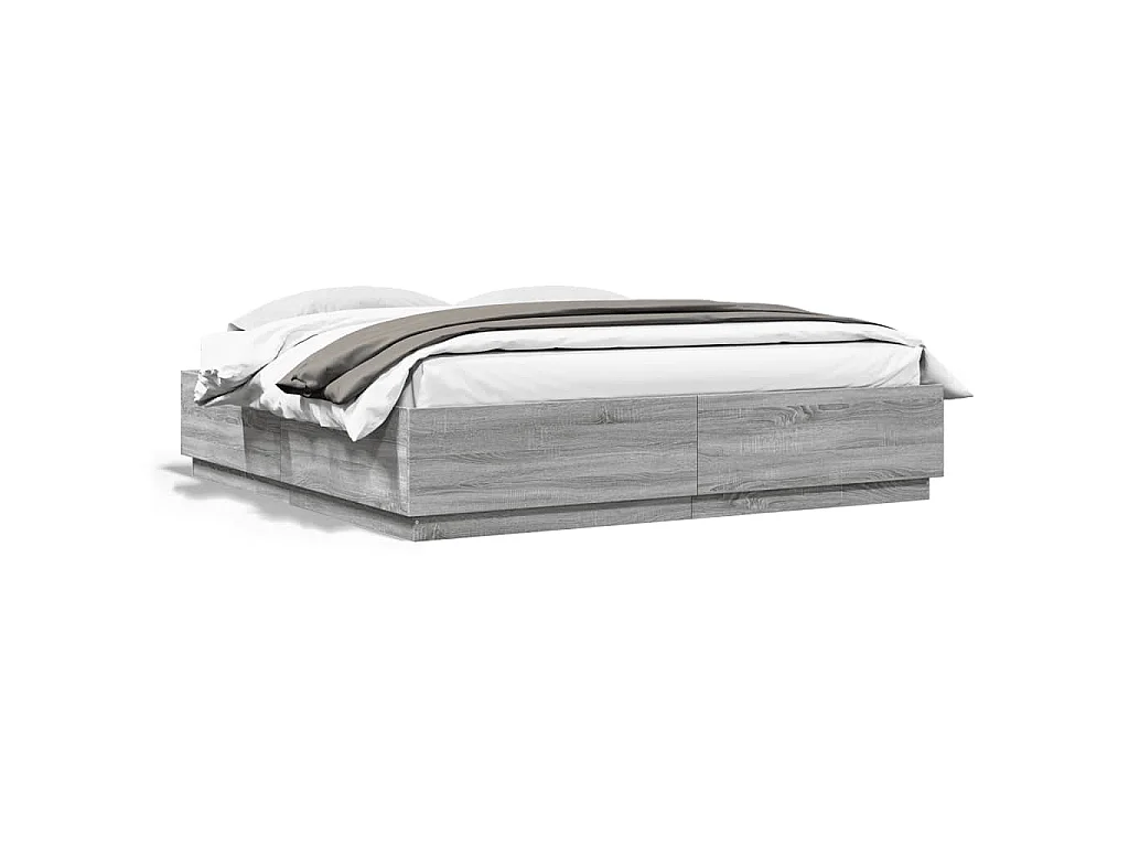 Cadre de lit sans matelas sonoma gris 180x200 cm