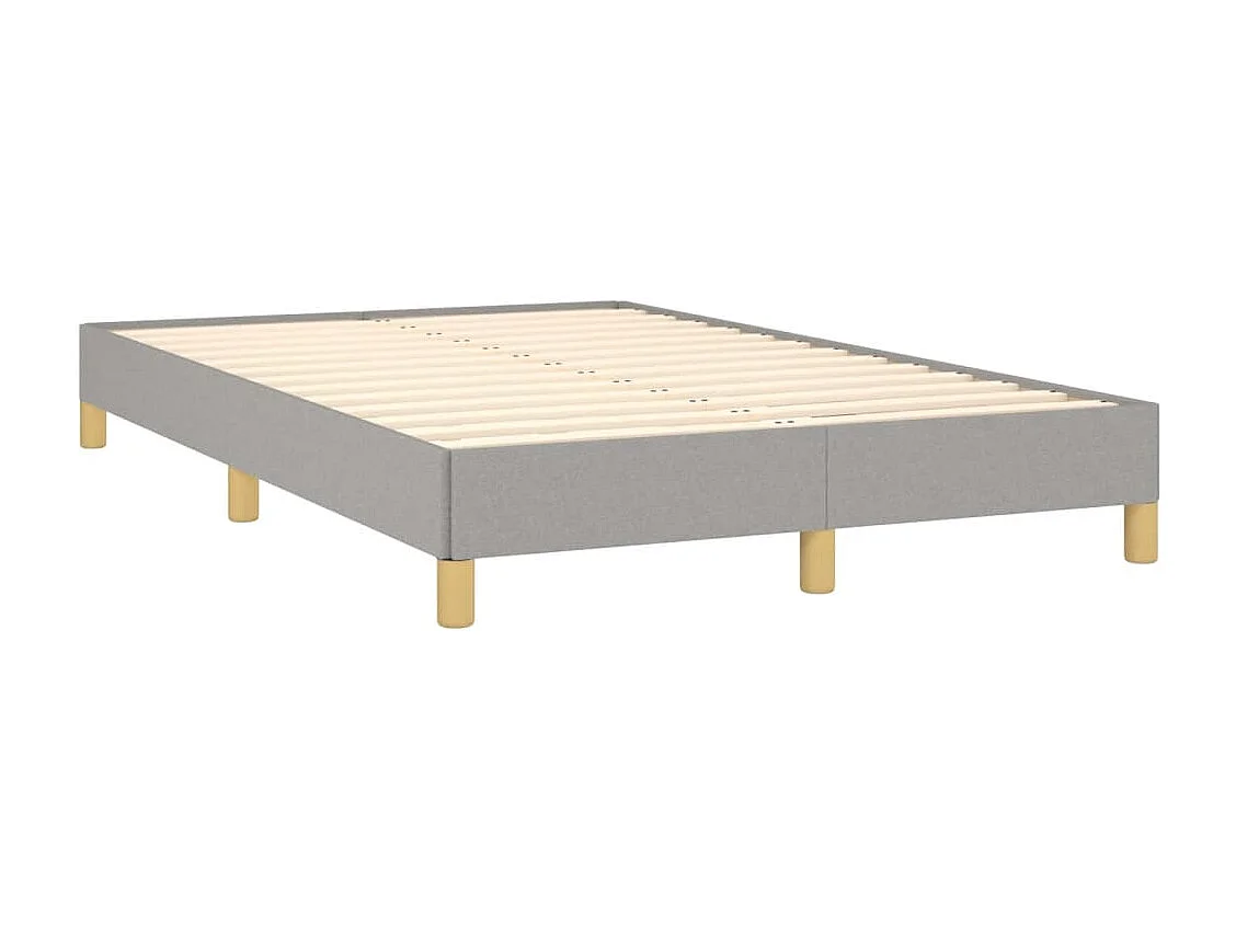 Cama box spring con colchón y LED tela gris claro 120x190 cm