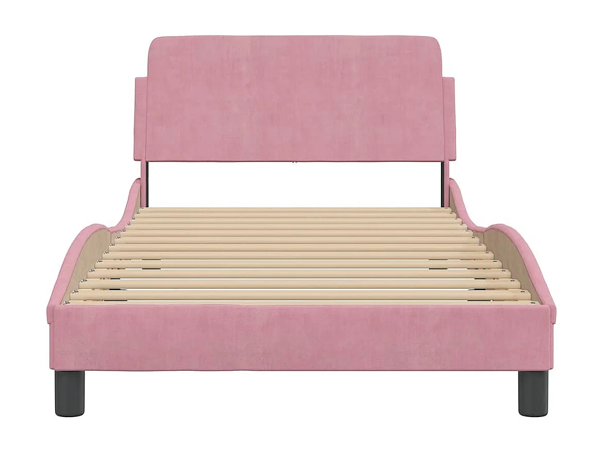 Bedframe met hoofdeinde "Dover" 100x200 cm fluweel roze