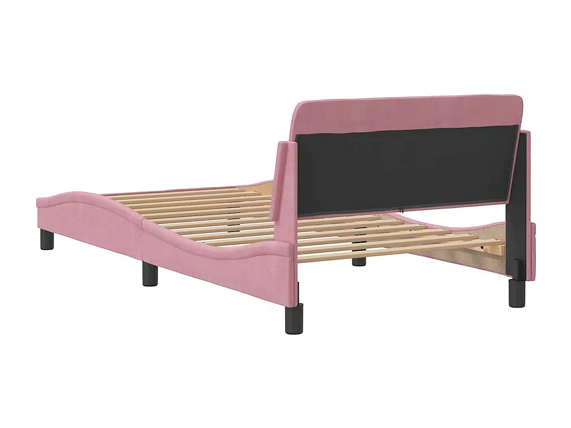 Bedframe met hoofdeinde "Dover" 100x200 cm fluweel roze