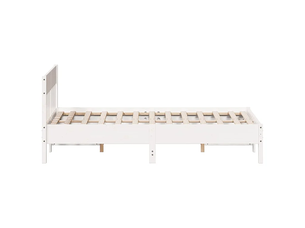 Bedframe zonder matras massief grenenhout wit 140x190 cm