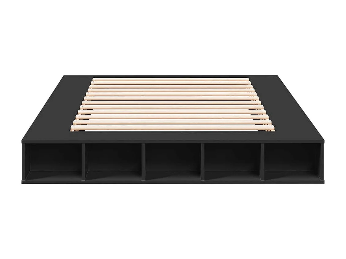 Bedframe bewerkt hout zwart 140x200 cm