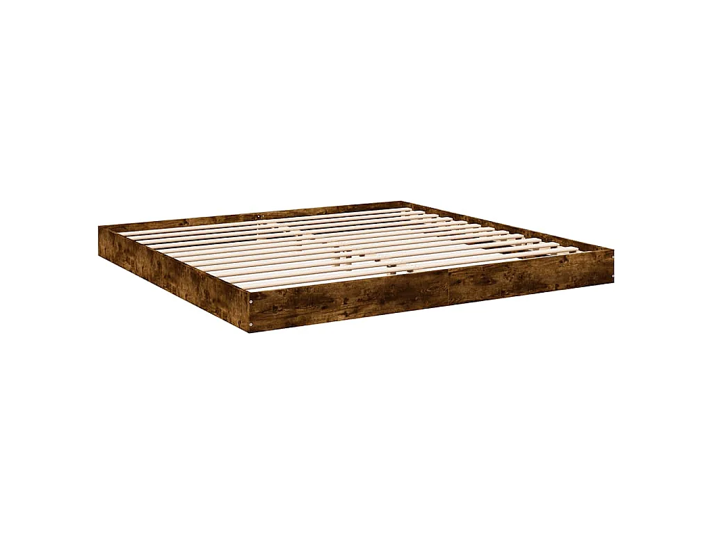 Cadre de lit sans matelas chêne fumé 180x200 cm