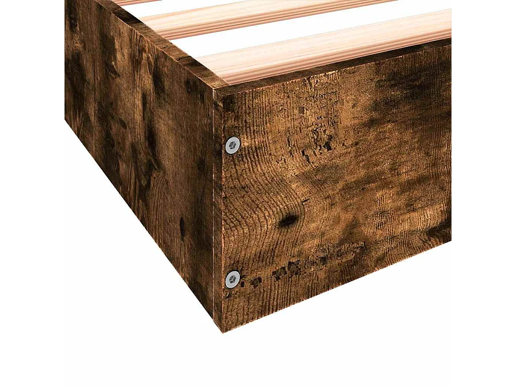 Cadre de lit sans matelas chêne fumé 180x200 cm