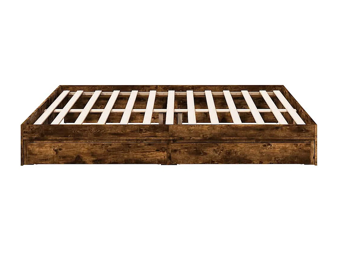 Bettgestell mit Schubladen Räuchereiche 180x200cm Holzwerkstoff