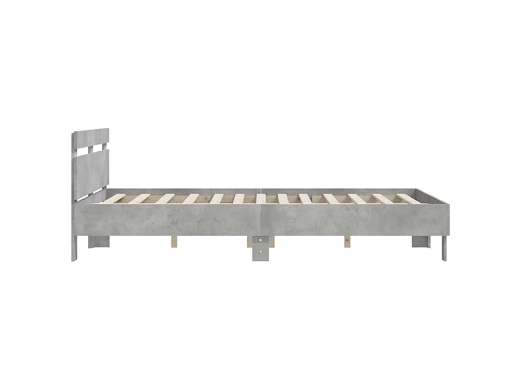 Cadre de lit sans matelas gris béton 150x200 cm