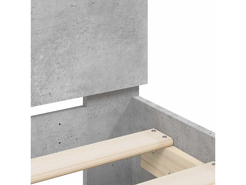 Cadre de lit sans matelas gris béton 150x200 cm