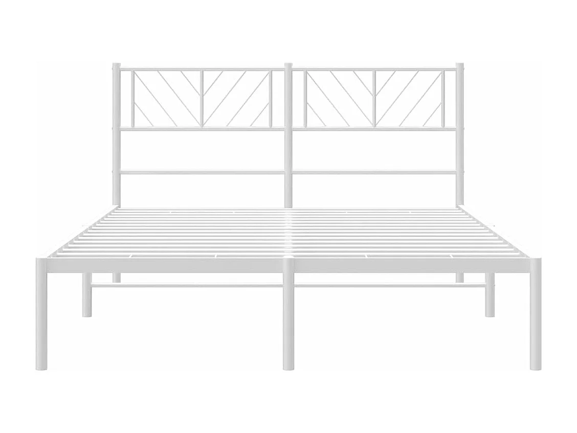 Estrutura de cama com cabeceira 160x200 cm metal branco