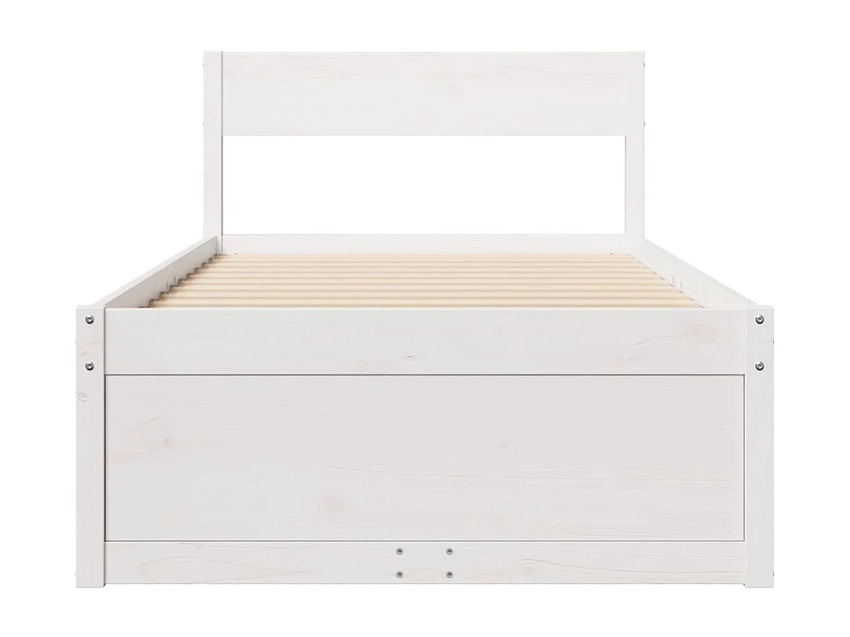 Bedframe zonder matras massief grenenhout wit 90x190 cm