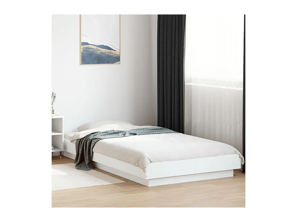 Cadre de lit sans matelas blanc 90x190 cm