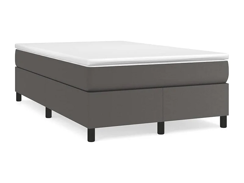 Boxspringbett mit Matratze Grau 120x190 cm Kunstleder