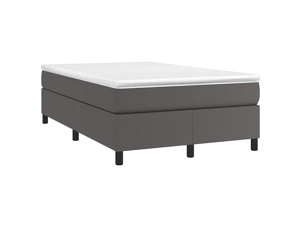 Boxspringbett mit Matratze Grau 120x190 cm Kunstleder