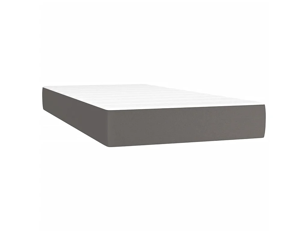 Boxspringbett mit Matratze Grau 120x190 cm Kunstleder