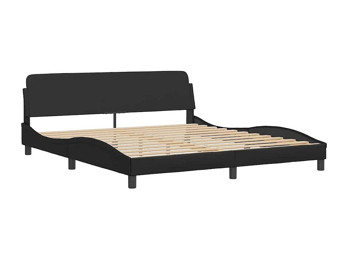 Bedframe met LED zonder matras "Hvar" zwart 180x200 cm
