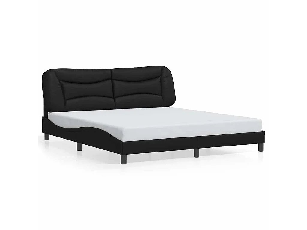 Bedframe met LED zonder matras "Hvar" zwart 180x200 cm