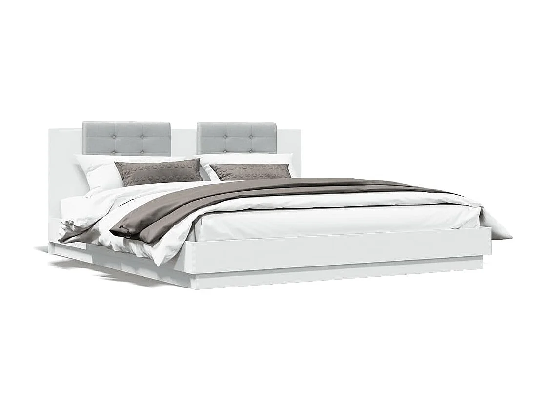 Cadre de lit sans matelas blanc 160x200 cm