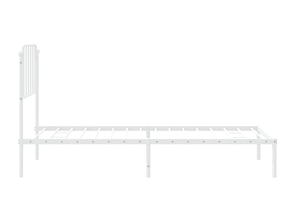 Estructura cama sin colchón con cabecero metal blanco 90x200 cm
