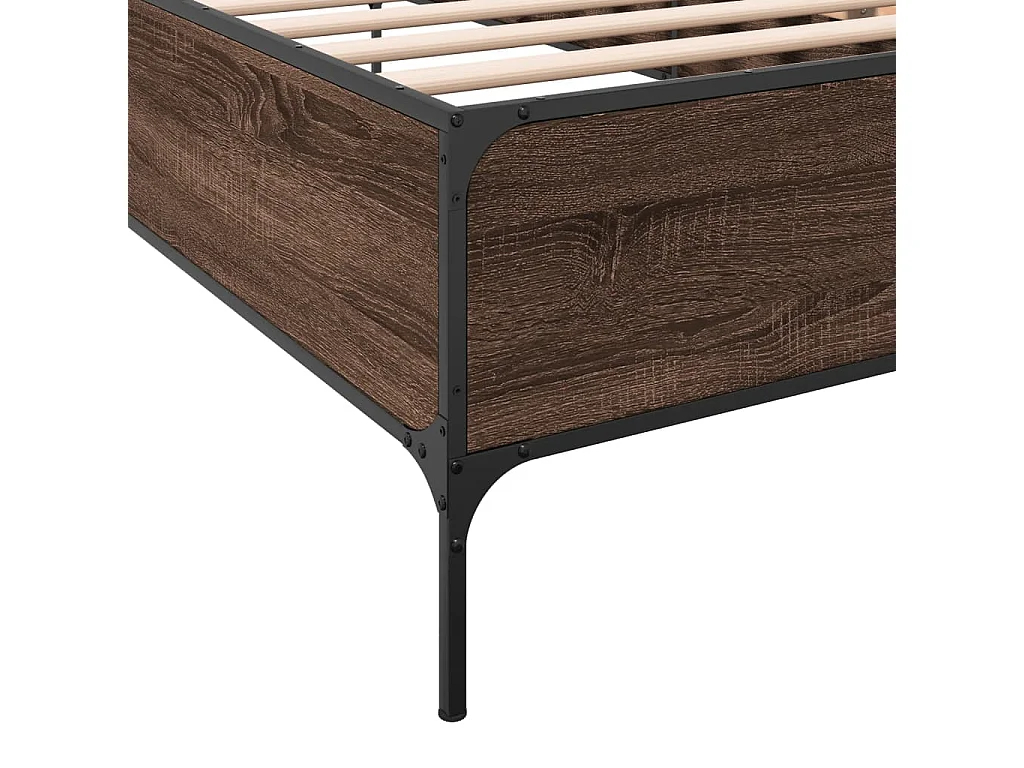 Cadre de lit sans matelas chêne marron 90x200 cm
