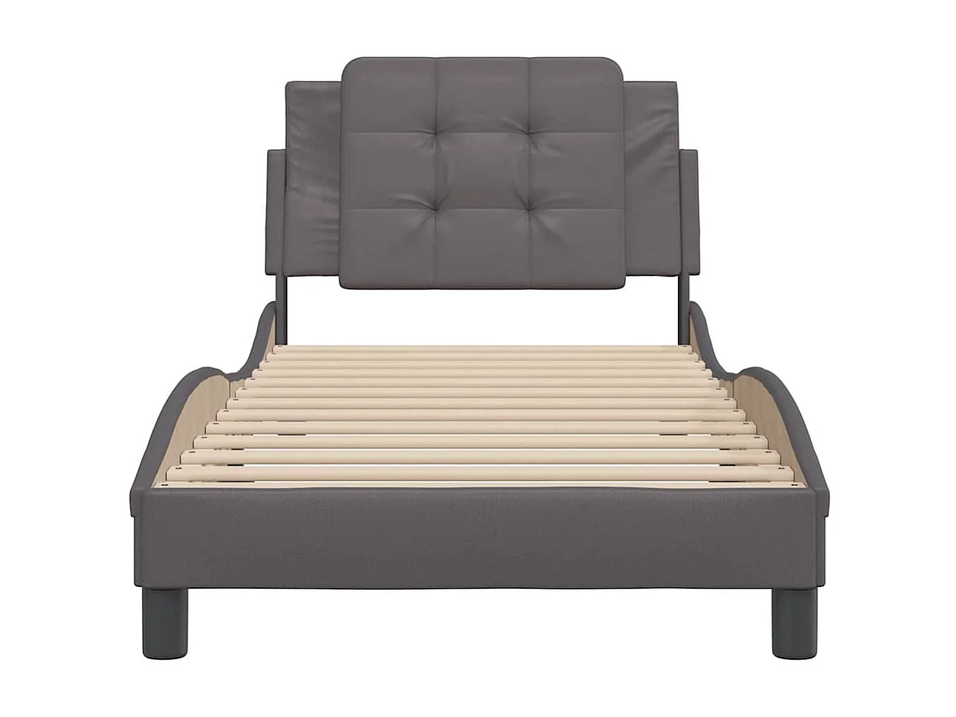 Cadre de lit sans matelas Zadar gris 90x190 cm similicuir