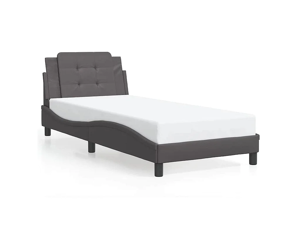 Bedframe zonder matras "Zadar" kunstleer grijs 90x190 cm