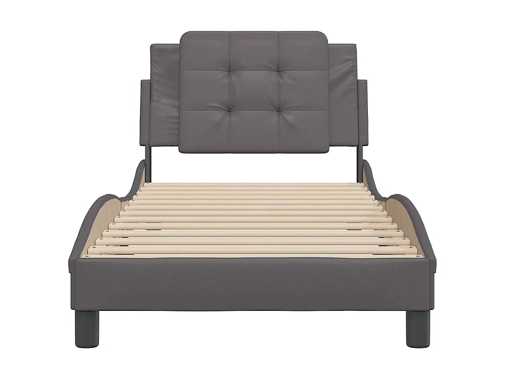 Bedframe zonder matras "Zadar" kunstleer grijs 90x190 cm
