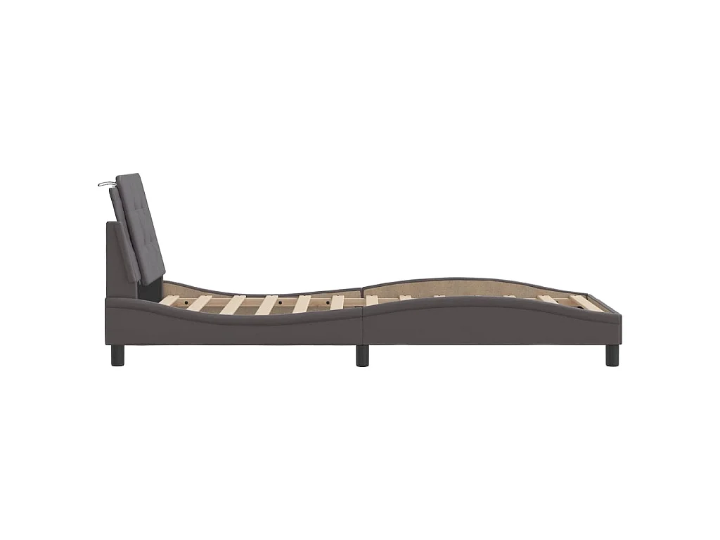 Bedframe zonder matras "Zadar" kunstleer grijs 90x190 cm