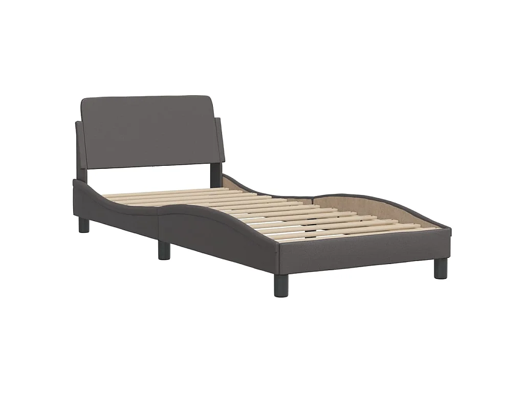 Bedframe zonder matras "Zadar" kunstleer grijs 90x190 cm