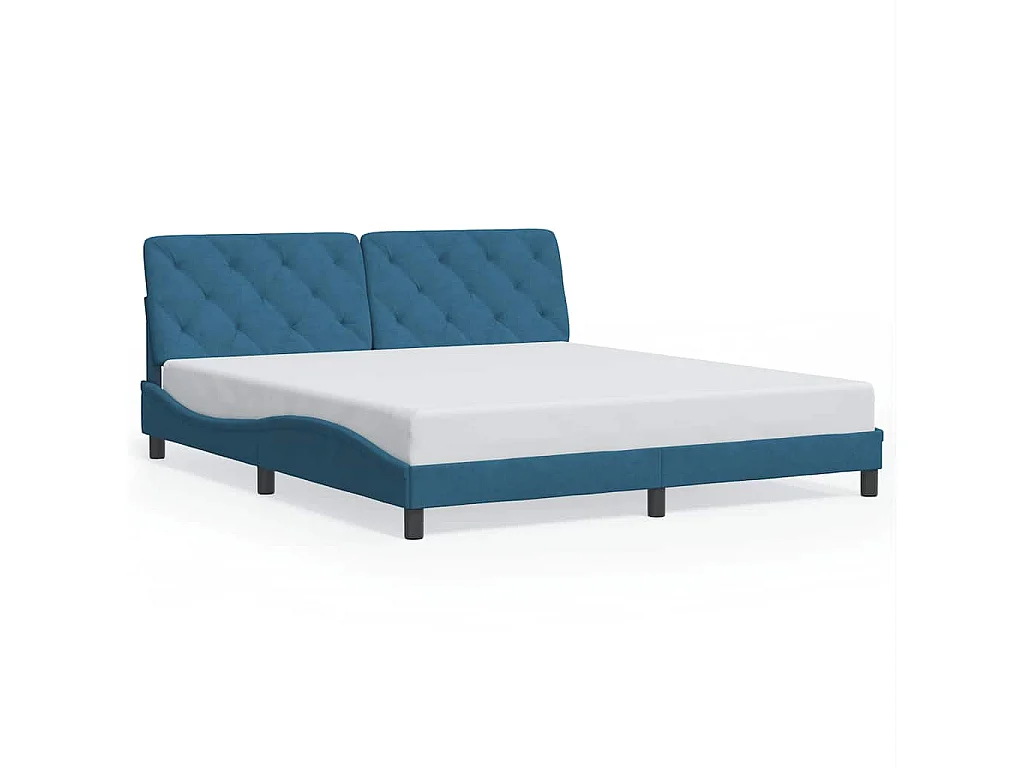 Bedframe zonder matras fluweel blauw 180x200 cm