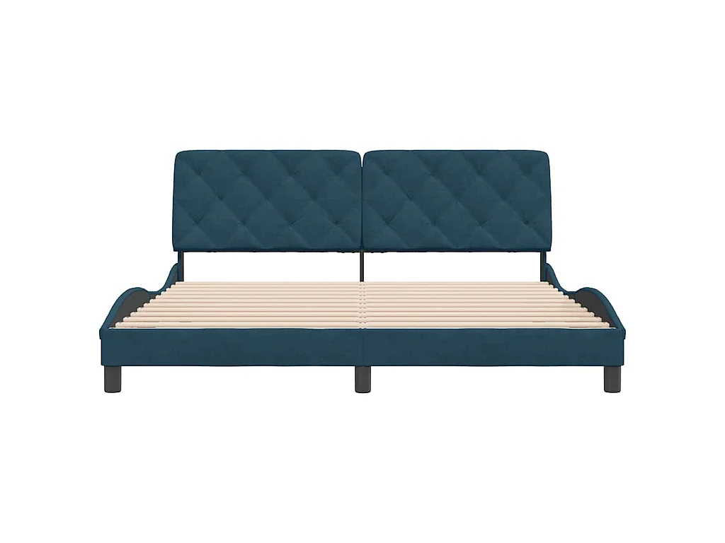 Estrutura de cama sem colchão 180x200 cm veludo azul