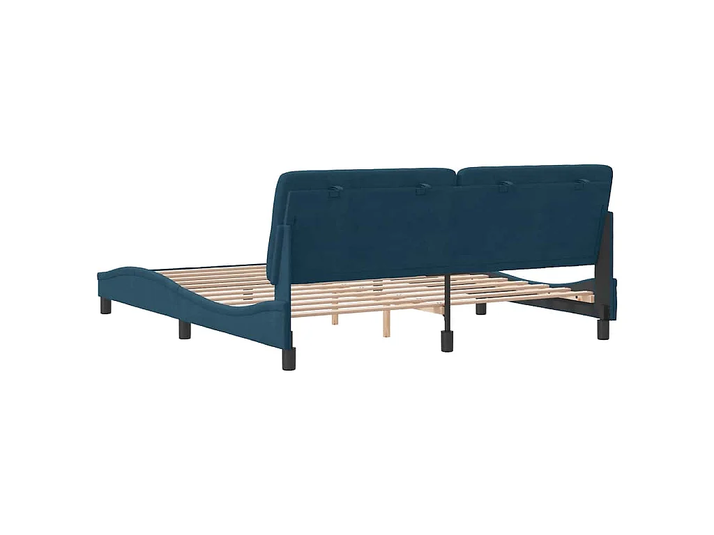 Estrutura de cama sem colchão 180x200 cm veludo azul
