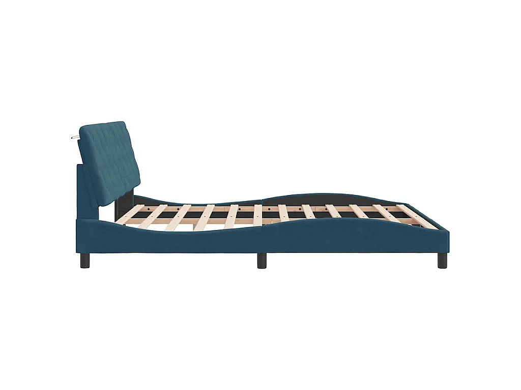 Bedframe zonder matras fluweel blauw 180x200 cm