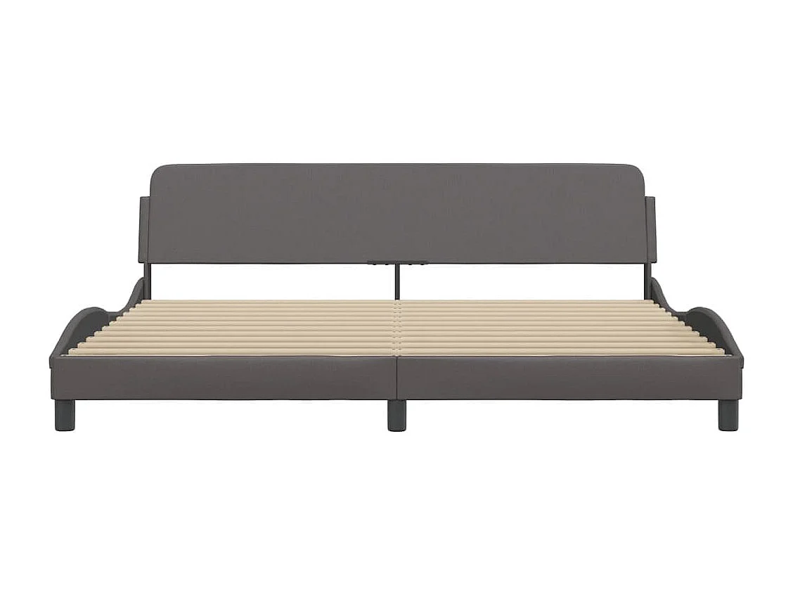 Cadre de lit Dover gris 200x200 cm similicuir