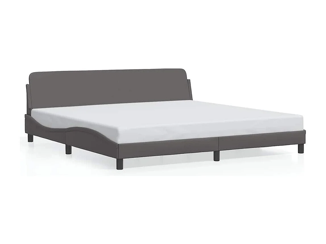 Bedframe "Dover" kunstleer grijs 200x200 cm