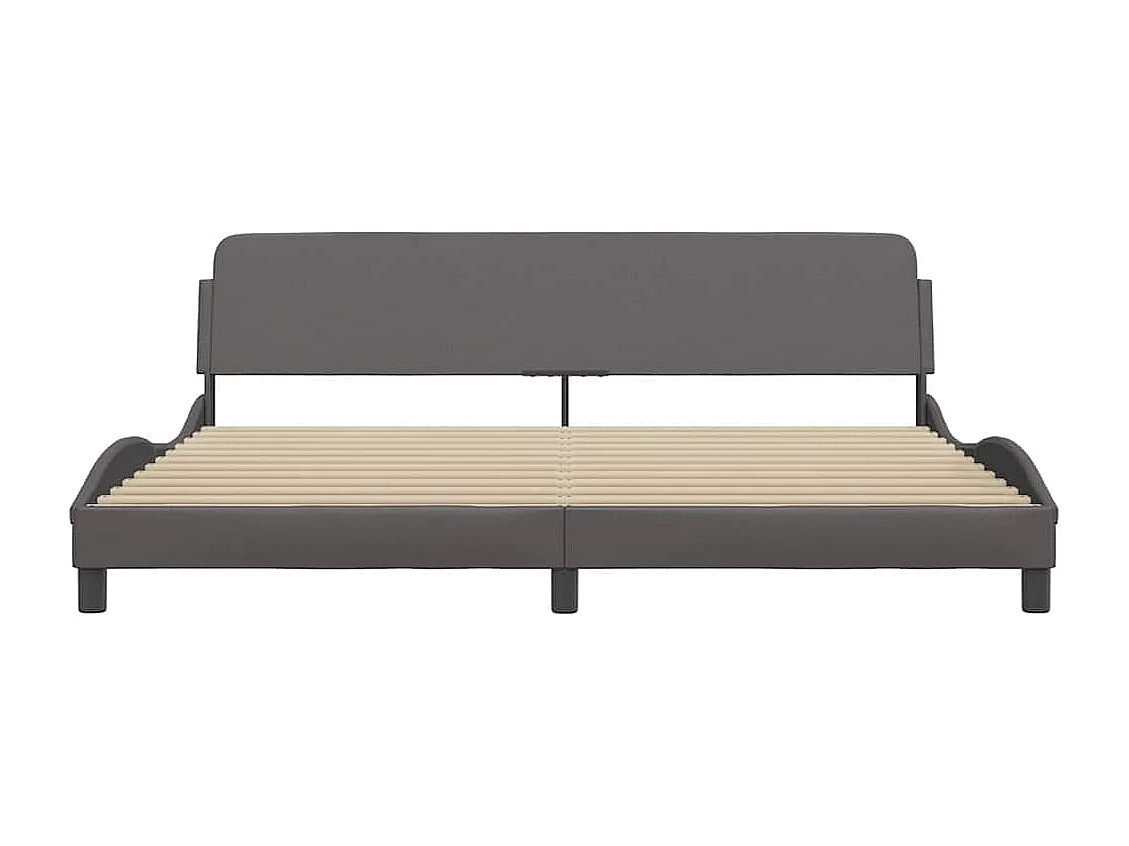 Bedframe "Dover" kunstleer grijs 200x200 cm