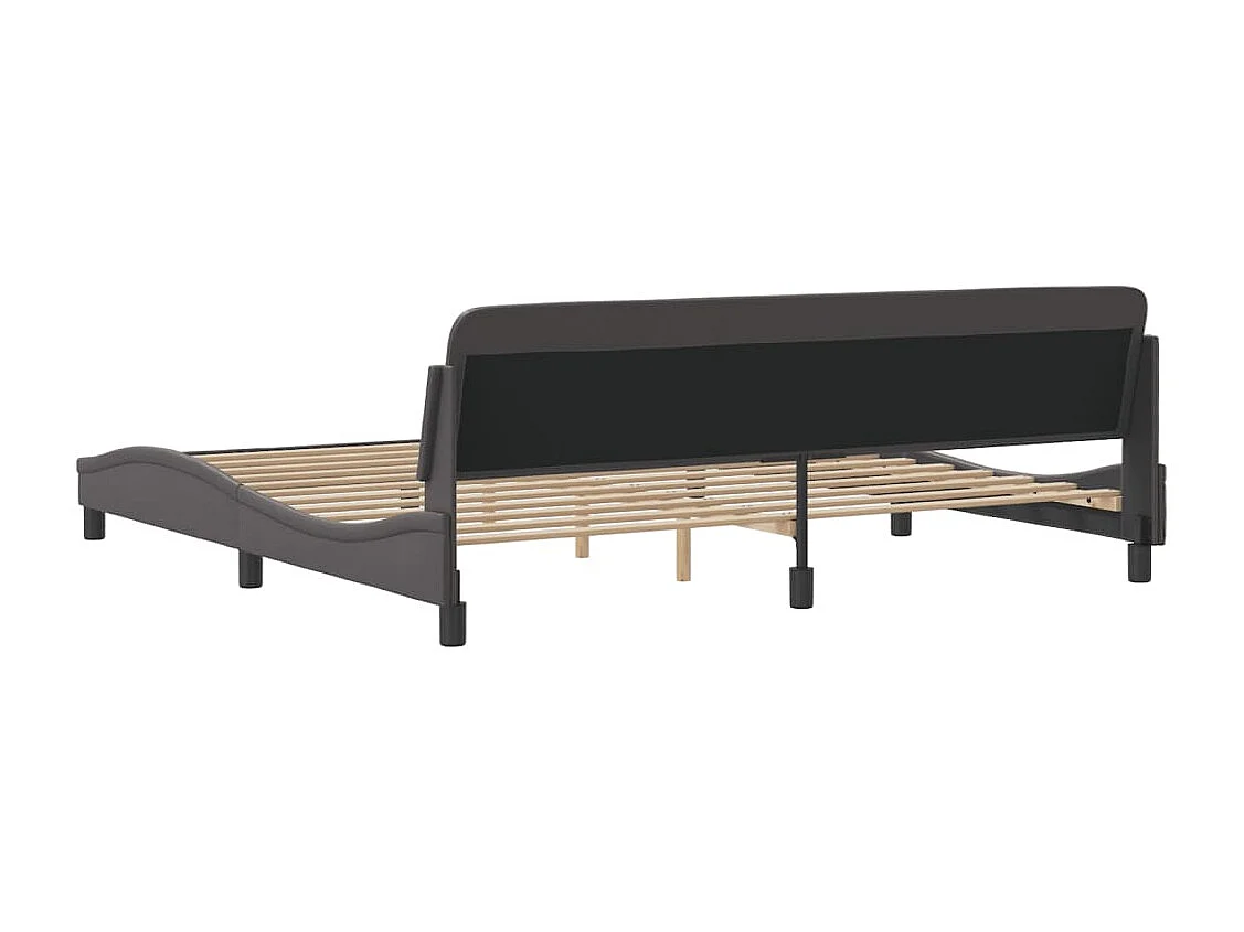 Bedframe "Dover" kunstleer grijs 200x200 cm