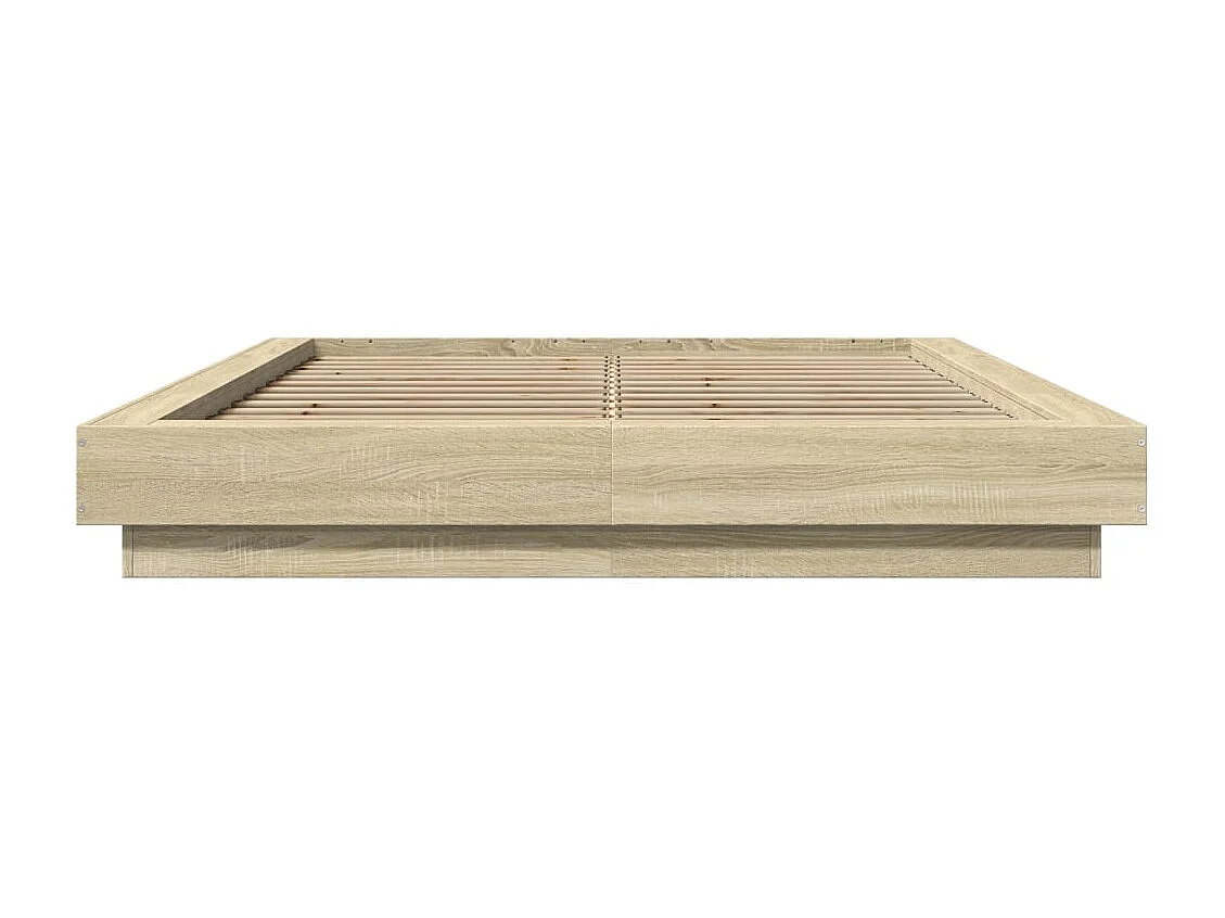 Bettgestell mit LED Sonoma-Eiche 120x190 cm Holzwerkstoff