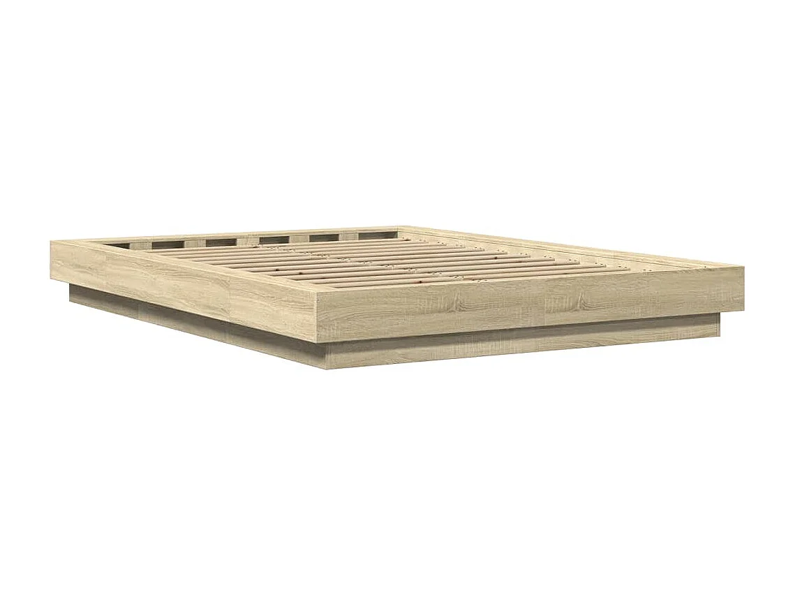 Bettgestell mit LED Sonoma-Eiche 120x190 cm Holzwerkstoff