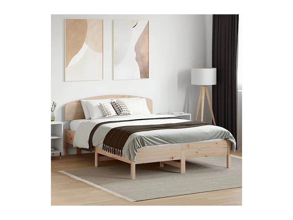 Cadre de lit sans matelas 140x190 cm bois de pin massif