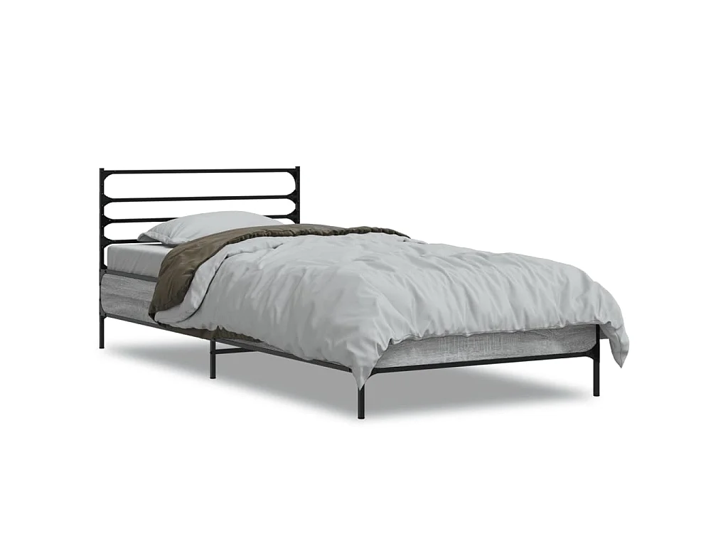 Cadre de lit sans matelas sonoma gris 75x190 cm