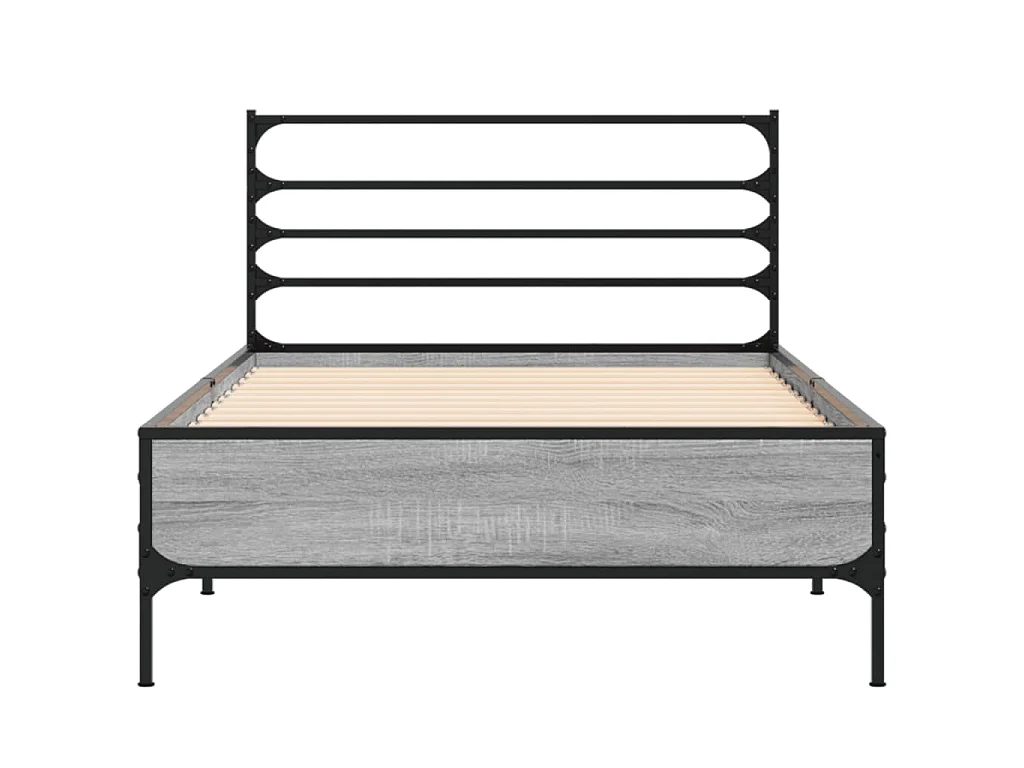Cadre de lit sans matelas sonoma gris 75x190 cm